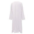 thumbnail image 5 of White Casual Dresses Irregular Solid Long Dress Sleeve Long Women Casual Loose O-Neck Dress Women's Dress Summer Dresses for Women 2024, 5 of 5