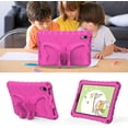 thumbnail image 4 of KOMI Kids Case for iPad Mini 6th Generation 2021 8.3-inch - Screen Protector Included - Butterfly Kickstand - Child Friendly EVA Foam Shockproof Cover Case with Shoulder Strap, Rose Pink, 4 of 5