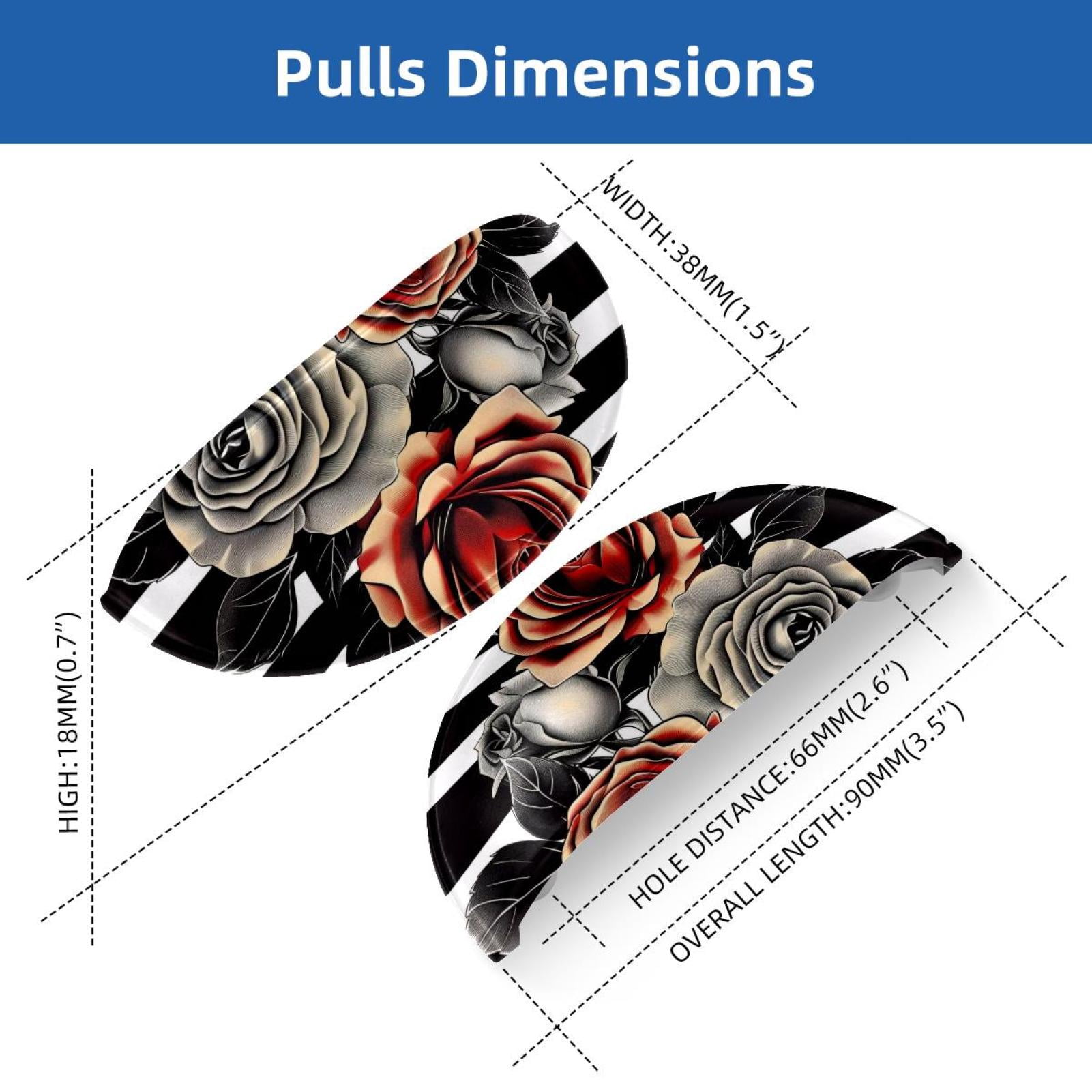 PhooArto 6 Pcs Cup Drawer Pulls, Roses Lines Pattern Shell Shape Handles Cabinet Knobs for Dresser Cupboard Closet Wardrobe with Screws