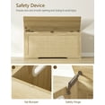 thumbnail image 2 of Rattan Storage Chest, Wooden Toy Chest with 2 Safety Hinges, Lift Top Storage Box with Gel Bumpers, Storage Trunk, Storage Bench for Hallway, Natural, 2 of 8