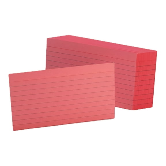 Oxford 7321 CHE 3 in. x 5 in. Ruled Index Cards - Cherry (100/Pack)
