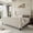 Ivory White, variant on Bingirl Black 51 - inch Tall Queen - Size Velvet Upholstered Platform Bed Frame: Button Tufted Wingback Headboard and Footboard, No Box Spring