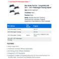 thumbnail image 2 of Rear Brake Pad Set - Compatible with 2011 - 2017 Volkswagen Touareg Hybrid 2012 2013 2014 2015 2016, 2 of 2