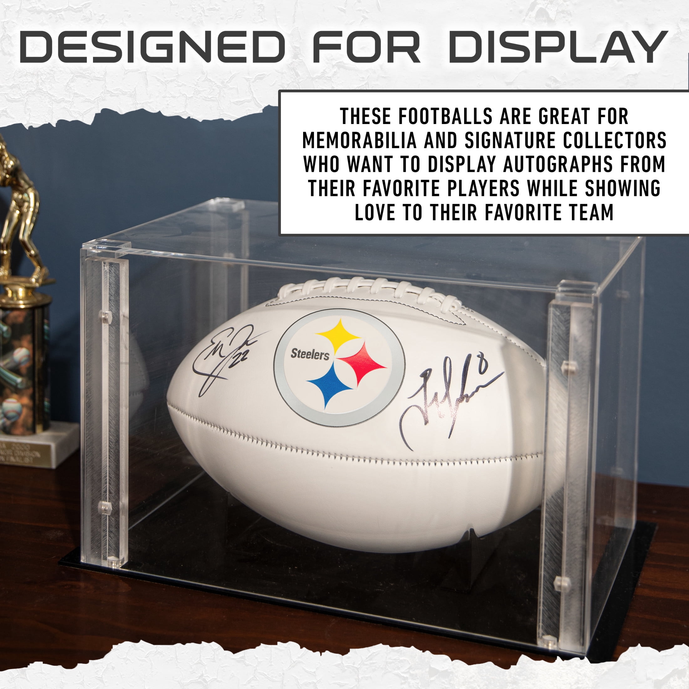 Franklin Sports NFL Pittsburgh Steelers Autograph Football - Official Size White Panel Souvenir Football for Autographs + Signatures - NFL Team Fan Shop Memorabilia Football for Display