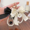 thumbnail image 3 of 2pcs Fake Pearl Decorating Bowknot Keychain Women Stylish Bag Hanging Charm Bow Pendant, 3 of 4