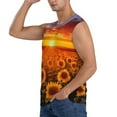 thumbnail image 3 of Honeii Sunset Golden Sunflower Field Print Men's Sleeveless Muscle Shirts, Breathable & Quick-Dry Gym Shirt, Athletic Tank Top for Running, Fitness, and Outdoor Activities-Medium, 3 of 7
