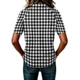 thumbnail image 7 of Garbnen Plaid Women Polo Shirt Raglan Collared Henley Short Sleeve Tops for Women Color Block Casual Dressy Work Golf Shirts Women Black XL, 7 of 7