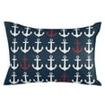 thumbnail image 7 of Nautical Red and White Anchors Outdoor Pillow Covers Set of 2,Decorative Waterproof Throw Pillow Case,Ocean Element on Dark Blue Cotton Linen Soft Cozy Cushion Pillowcases, 7 of 7