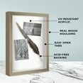 thumbnail image 2 of 9x44 Shadow Box Frame Grey | 1.125 inches Deep Real Wood Rustic Shadowbox Display Frame | UV, 2 of 8