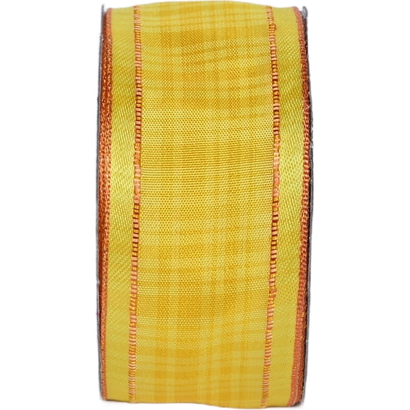 Gwen Studios 1.5" Yellow Plaid Ribbon, 3 yards