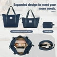 thumbnail image 4 of Luggages Set of 5, Softshell Suitcase with TSA Lock and Upright Spinner for Men Women, Carry On Luggages for Travel, (20"+24"+28"+a Travel Duffel Bag+a Toiletry Bag), Dark Blue, 4 of 7