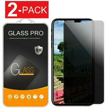 2X Protector de pantalla de vidrio templado privacidad para iPhone 11/12 Pro Max