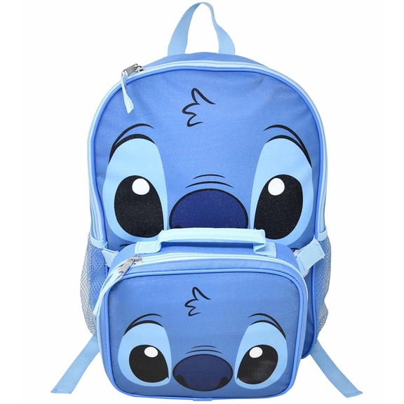 Disney Stitch 16" Backpack with Lunch Bag