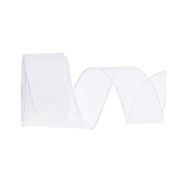 6 cintas navideñas de 6 yardas y 2-1/2 pulgadas, rollo de cinta decorativa con purpurina Blanco
