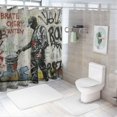 thumbnail image 7 of Orinice Graffiti Art Bathroom Decor Set Colorful Graphic Polyester Fabric Fashion Shower Curtain with Hooks 100% Polyester Chic Modern Bathroom Decor 60x72, 7 of 7
