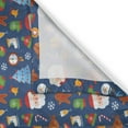 thumbnail image 3 of Ambesonne Winter Kitchen Curtains, Holiday Colorful Cartoon Art, 55"x45", Dark Sky Blue and Multicolor, 3 of 3