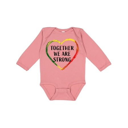 

Inktastic Together We are Strong Red Yellow Green Heart Gift Baby Boy or Baby Girl Long Sleeve Bodysuit