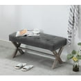 thumbnail image 5 of chairus PU Leather Upholstered Storage Entryway Bench, 36 inch Bedroom Bench Seat with X-Shaped Wood Legs for Living Room, Foyer or Hallway - Gray, 5 of 8