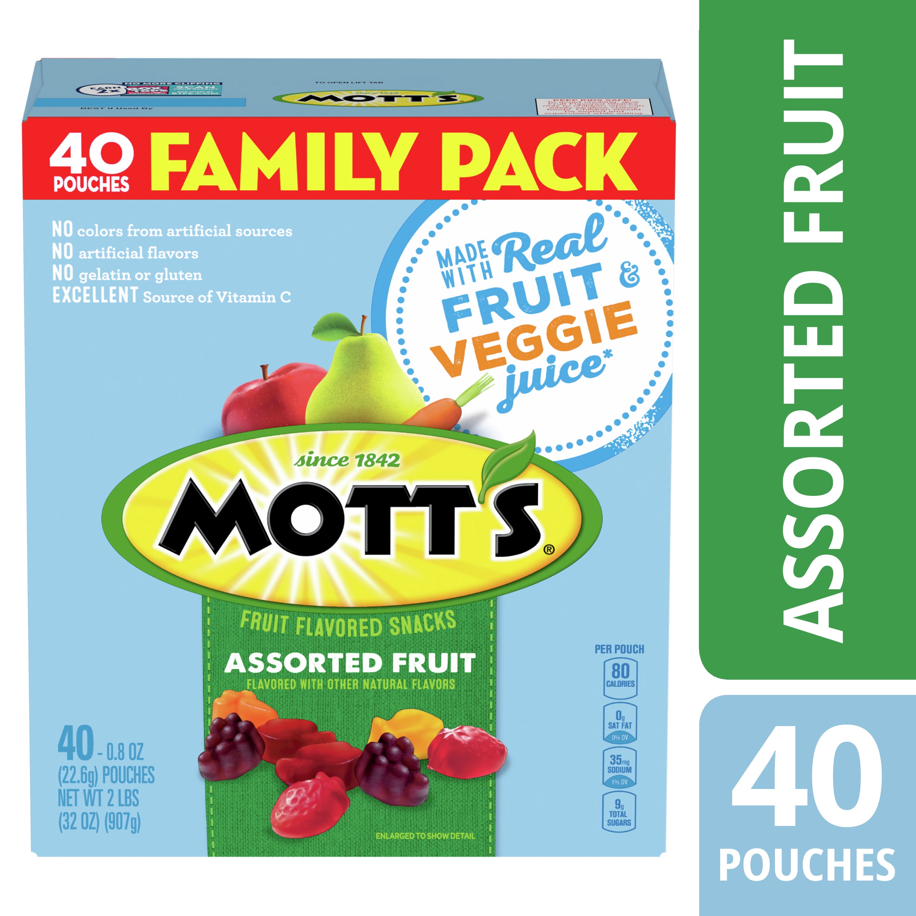 Mott's fruit snacks food label