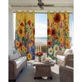 thumbnail image 6 of Colorful Sunflower Blackout Curtains for Bedroom Living Room Darkening Curtains 54 Inch Long Farmhouse Botanical Floral Short Curtain for Small Window Treatment Insulated Grommet Drapes 52"x54"x2, 6 of 9