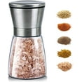 thumbnail image 1 of Molinillo de sal y pimienta, elegante molinillo de sal y pimienta de acero inoxidable, grosor ajustable, recargable, sal marina, molinillo de pimienta negra para cocina y comedor Ormromra WMZL-735-1, 1 of 7