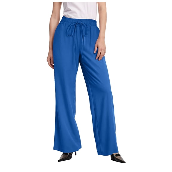 Gibobby Straight Leg Sweatpants for Women High Waisted Baggy Wide Leg Sweat Pants with Pocket(Blue,M)