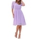 thumbnail image 1 of Vestido A-line de Chiffon con Estrellas Metálicas y Mangas Fruncidas para Mujeres INSPIRE CHIC en Morado, 1 of 6