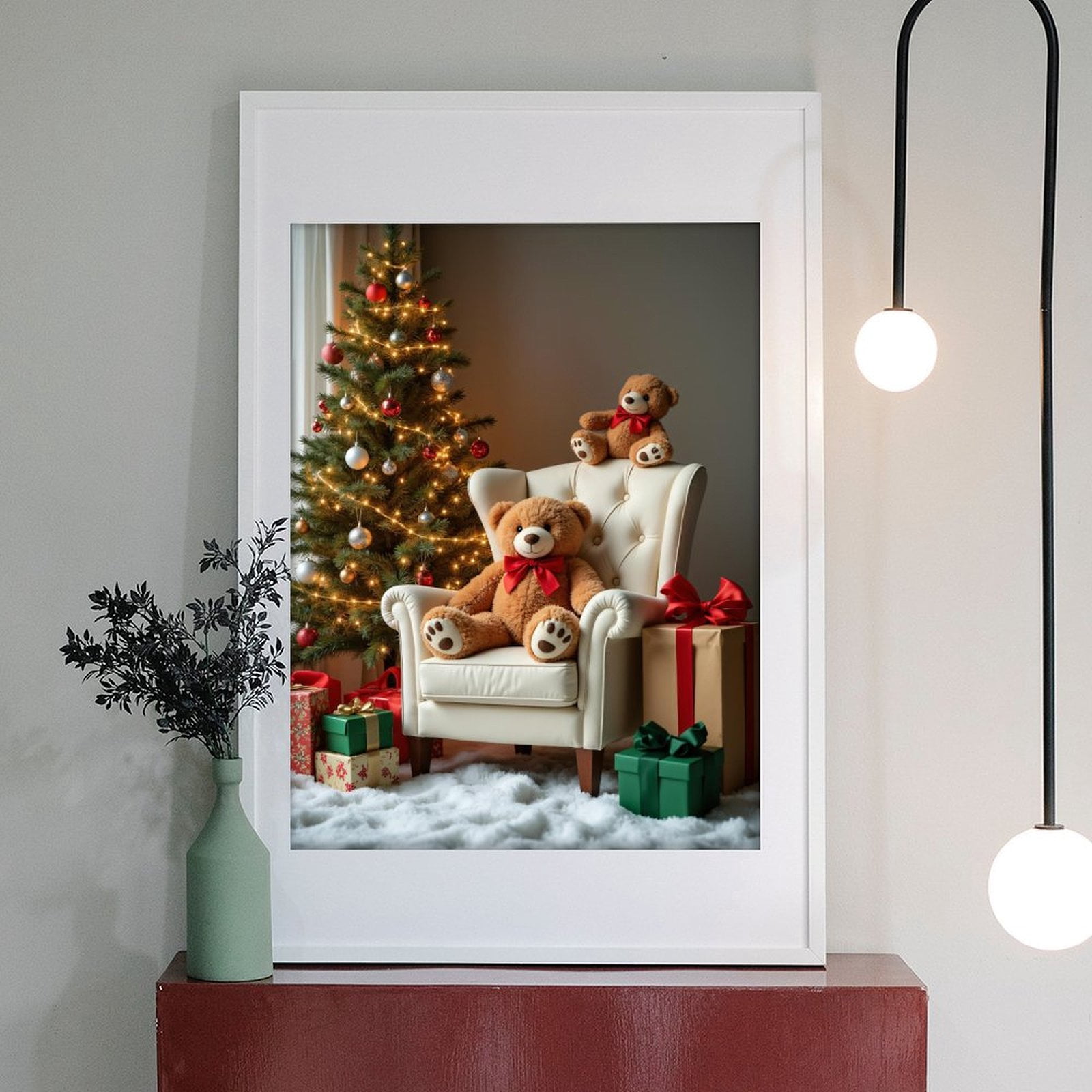 Diamond Art Kit for Adults, Christmas Tree Teddy Bears S Diamond Painting for Adults Beginners, 5D DIY Diamond Art Painting Kits, Colorful Diamond Painting Craft for Home Decor 12x16