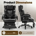 thumbnail image 2 of Qusaphy Big and Tall 800lbs Ergonomic Office Chair Heated massage chair, reclining high-back chair, Footrest & BIFMA Certified Heavy-Duty Support Black, 2 of 9