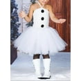thumbnail image 6 of BemeyourBBs Toddler Kids Girl Snowman Costume Halloween Christmas Dress Up Costume Cute Sleeveless Button Front Tulle Dress Christmas Outfits, 6 of 8