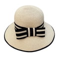 thumbnail image 1 of Sombrero de paja con lazo para mujer, de 56 a 58 cm de circunferencia, para verano, para playa, para salir a la playa, 1 of 5
