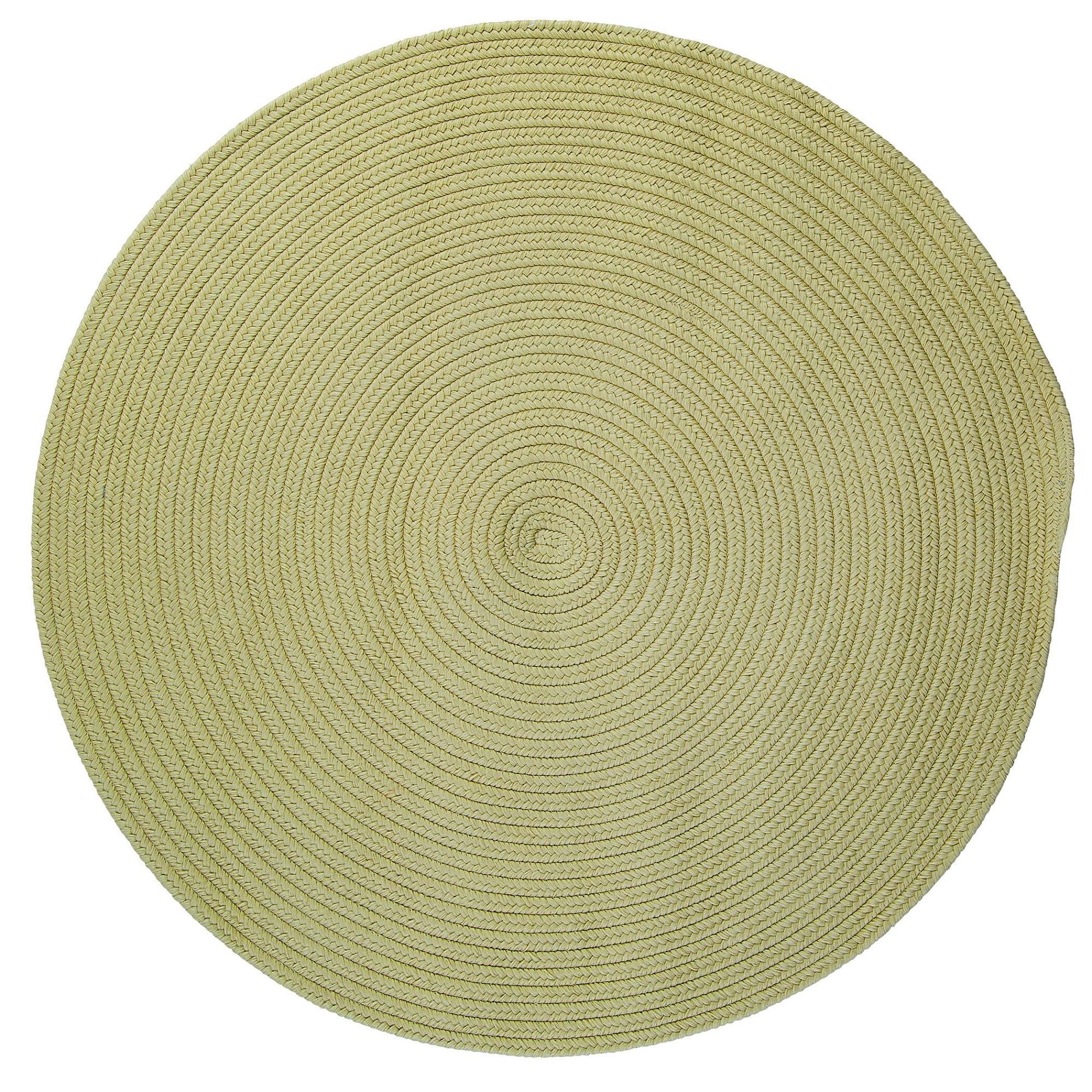 5' Celery Green Reversible Round Braided Rug