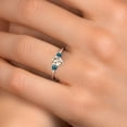 thumbnail image 4 of Gem Stone King 14K White Gold Peach Morganite and London Blue Topaz Engagement Ring for Women | 0.91 Cttw | Oval 7X5MM | Gemstone October Birthstone | Size 8, 4 of 6