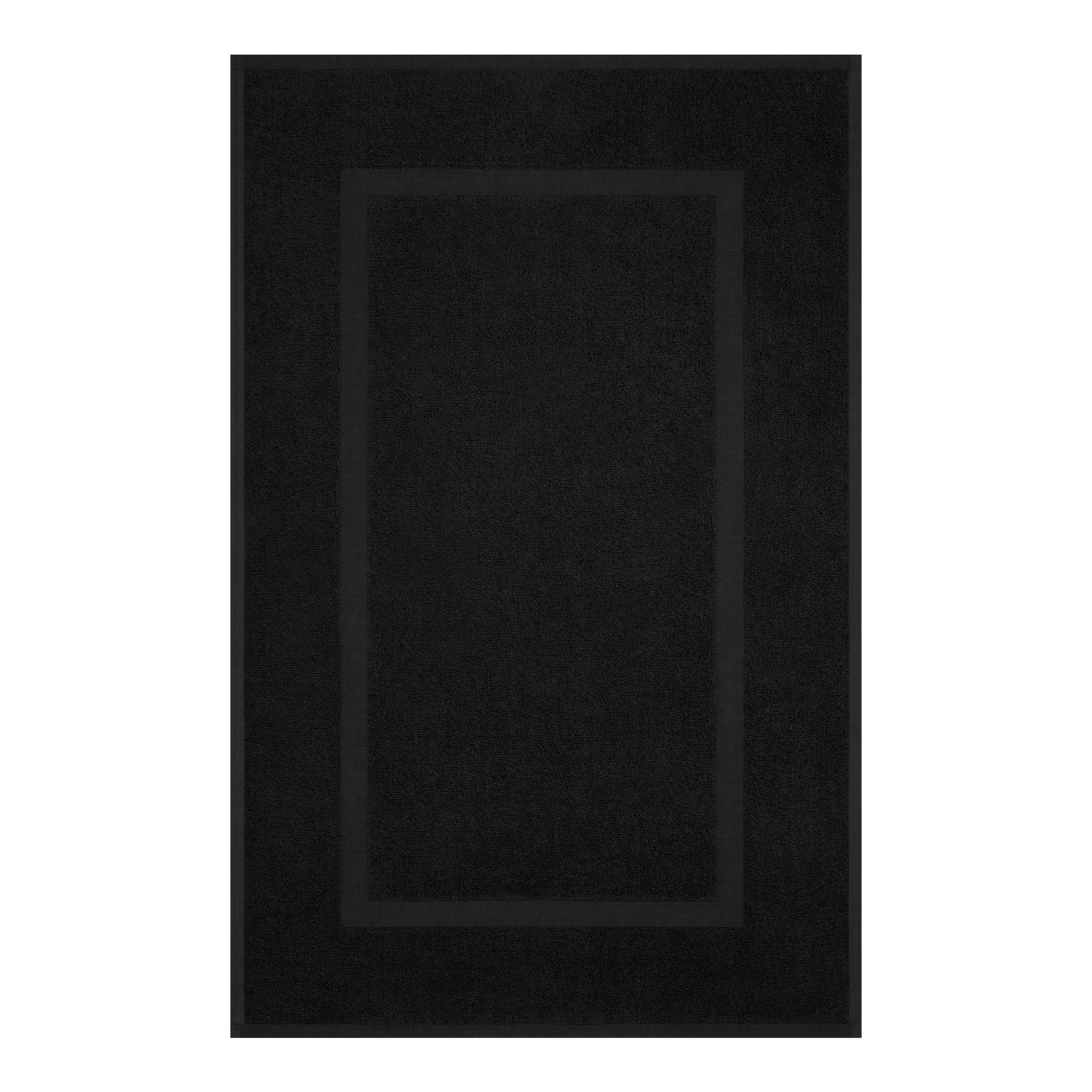 Cotton Paradise 100% Cotton Bath Mats for Bathroom Floor Set of 2 Pack, 20x34 Soft Absorbent Washable Quick Dry Tub Bathmat, Black
