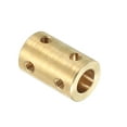 thumbnail image 4 of Uxcell Shaft Coupler Connector L22 x D14 8mm to 8mm Bore Brass Rigid Coupling w Screw,Wrench Gold 2Pack, 4 of 6