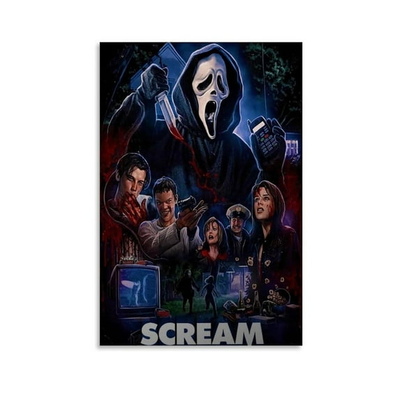 Scream Retro Movie Poster - Music Album Cover Wall Art Decor Canvas for Bedroom -