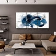 thumbnail image 5 of 3 Piece Abstract Wall Art Blue Paintings Minimalist Wall Decor Graffiti Poster Modern Artwork Picture HD Canvas Print,Framed for Living Room Bedroom Bathroom, 12"x16"x3 Panels, 5 of 7