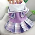 thumbnail image 4 of Cute Dog Dress Plaid Pattern Princess Dresses with Bow Decor Puppy Shirt Tutu with Leash Hole Pet Party Birthday Costume for Small Medium Girl Cats Dogs Kitten, 4 of 6