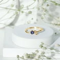 thumbnail image 5 of Rosec Jewels Heart Shape Created Blue Sapphire Promise Ring with Moissanite for Women - 0.50 CT, 10K Yellow Gold, US 3.50, 5 of 8