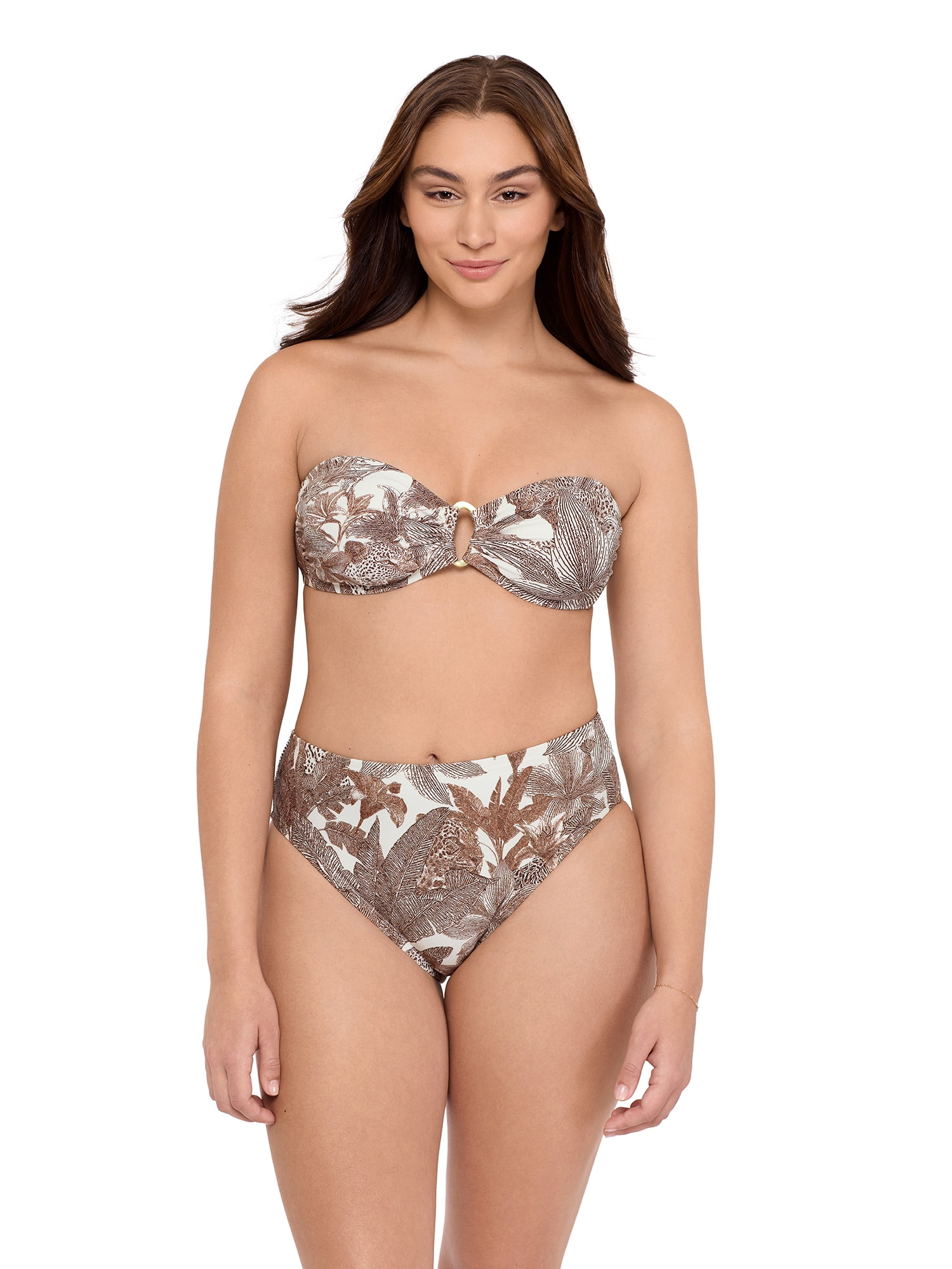 Sofia by Sofia Vergara Women's Ring Front Bandeau Bikini Top, Sizes XS-XL