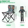 thumbnail image 3 of BZSMCE Camping Chairs Modern Flower Crown Feline Pattern Folding chair, 3 of 8