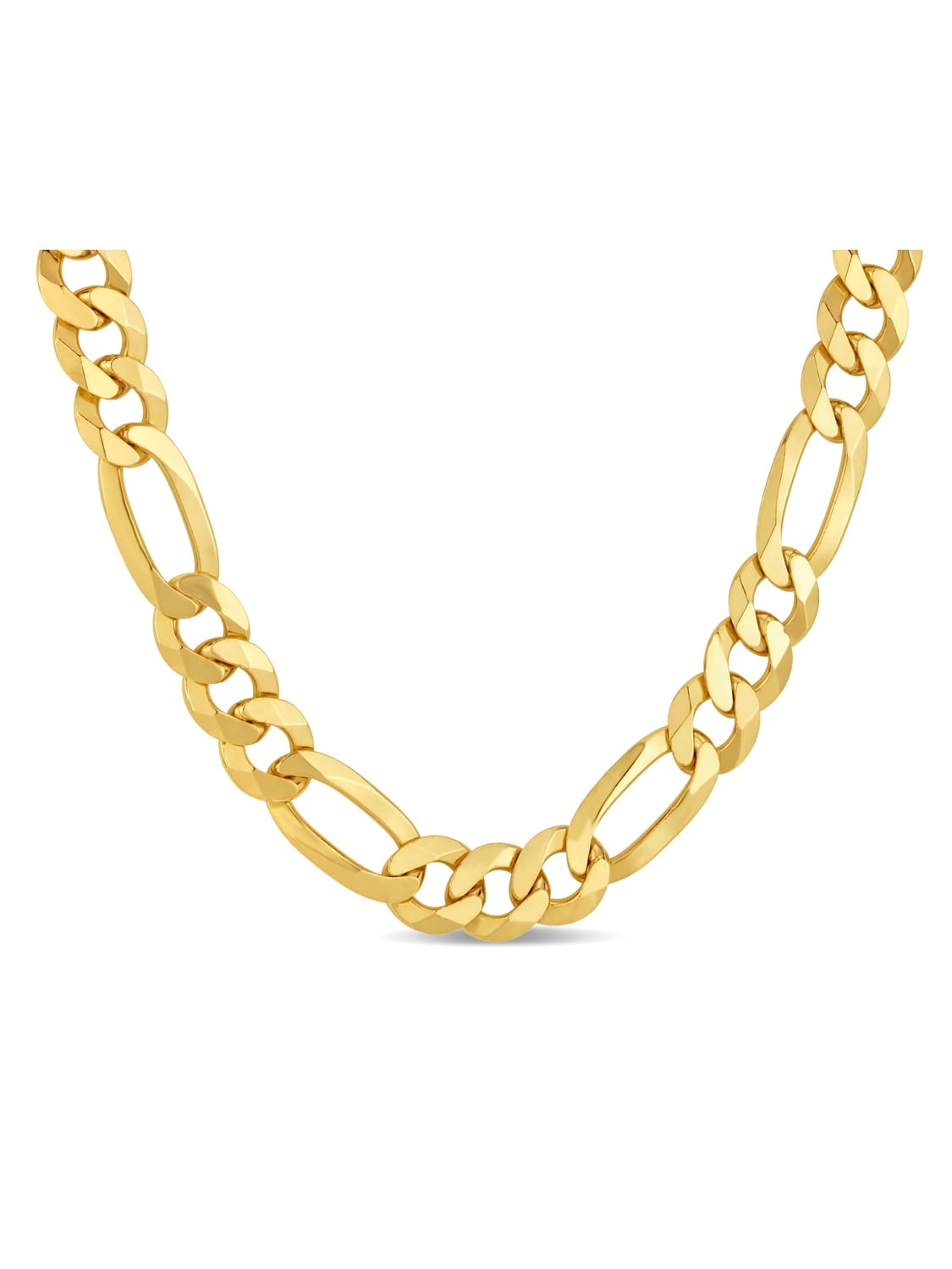 18k Gold Over Sterling Silver Mens Figaro 250 Gauge Chain Necklace 30