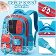 thumbnail image 4 of Kids Backpack for School Boys, 3 PCS Gamer Teen Boys Backpack with Lunch Box & Pencil Case, Blue, 4 of 7
