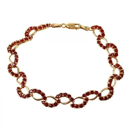 Foreli 5CTW Ruby And 10k Yellow Gold Bracelet