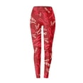 thumbnail image 3 of Womens Casual Pants with Heart Print Sports Leggings for Valentine's Day Slimming High Waist Stretch Tight Yoga Trousers A-Red1 L, 3 of 3