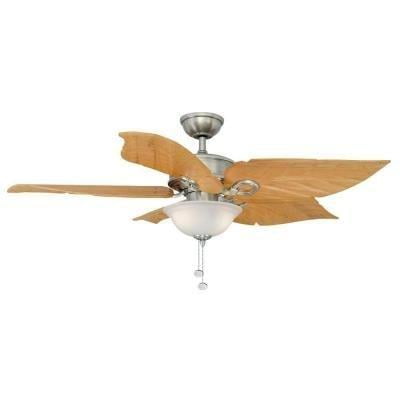 hampton bay costa mesa 56 in. brushed nickel ceiling fan ...