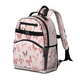 thumbnail image 2 of Pink Butterfly Pink Wings Pattern Backpack for School,Cute School Bag,Schoolbag with Adjustable Shoulder Straps & Padded Back,15.25"x11.5"x5.25", 2 of 5