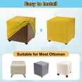 thumbnail image 4 of Square Ottoman Cover 18x18x18inch Polyester Ottoman Slipcovers, Yellow, 4 of 6