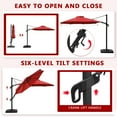 thumbnail image 4 of Abba Patio 10’ Vienna Offset Hanging Outdoor Cantilever Patio Umbrella, Dark Red, 4 of 8