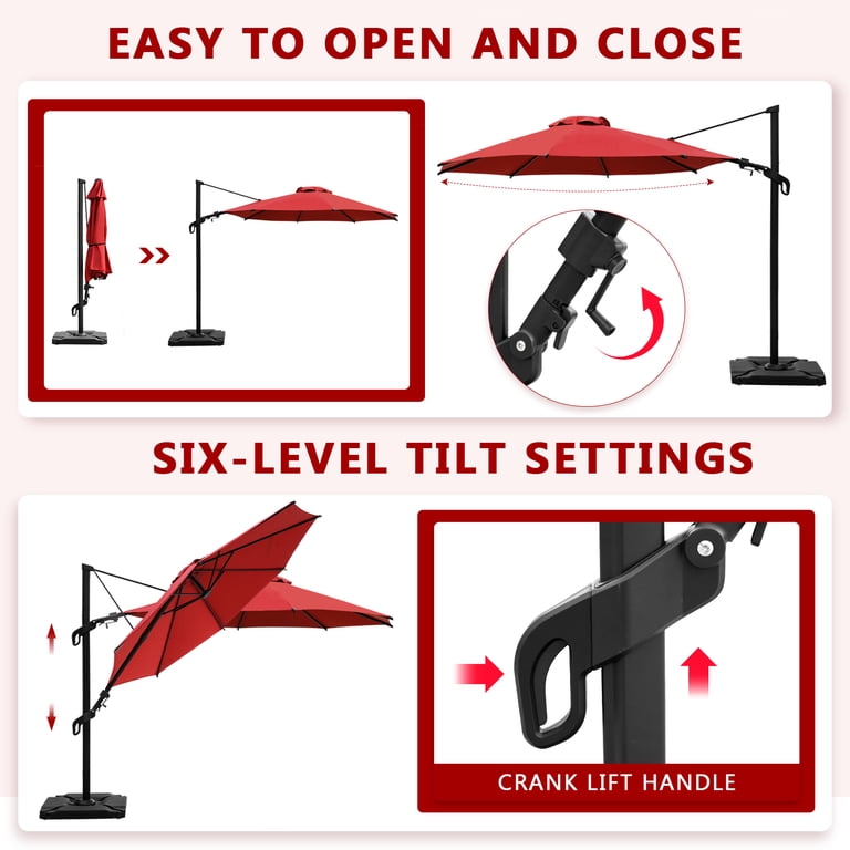 aluminum offset patio umbrella Open-Box Cantilever brick red top patio cantilever umbrella Base Style:Stationary Homepage | ScorpionEXO Canada